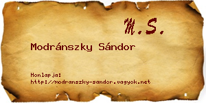 Modránszky Sándor névjegykártya