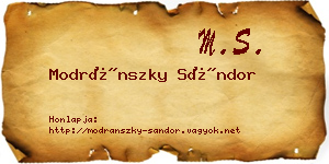 Modránszky Sándor névjegykártya